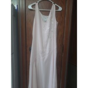 Vintage Together Pale Pink Sequin Flower Maxi Sleeveless Lined Dress‎ Size 10